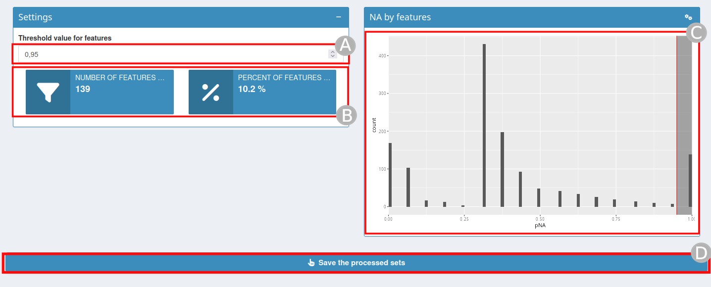 Filtering missing values by samples/features page